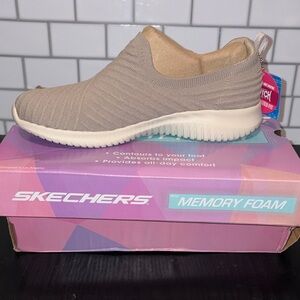 Skechers Women's Beige Slip-On Sneakers